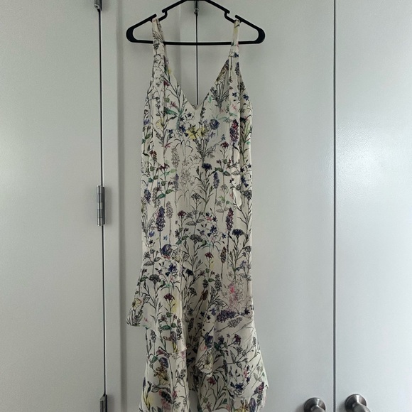 H&M Cream Floral Midi Dress - Picture 1 of 1